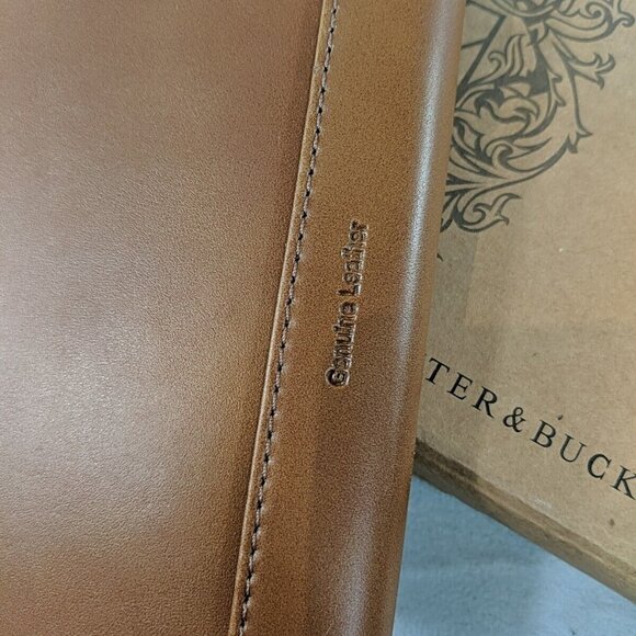 Cutter & Buck Genuine Leather Passport Folder Brown ID Travel Wallet NEW - Picture 7 of 13